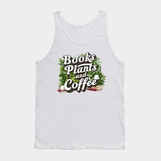 Books Plants and Coffee, Retro Plants Lover Tank Top